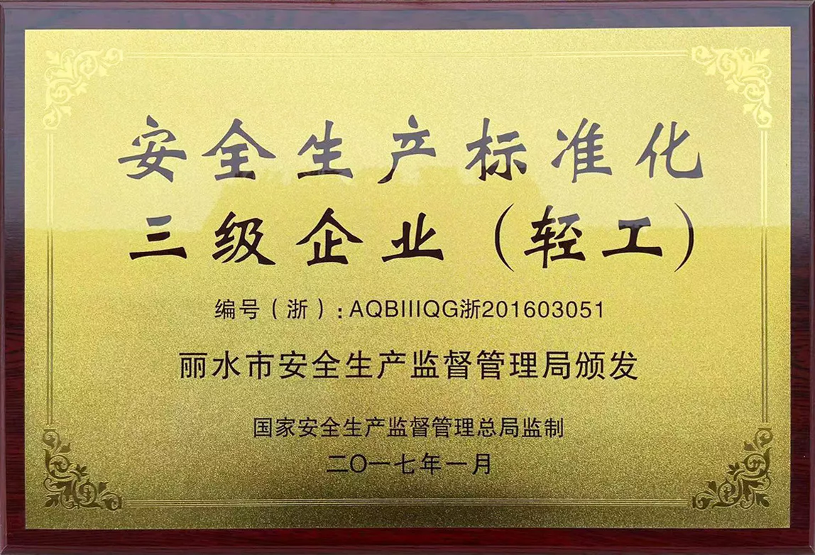 Safety production standardization three-level enterprise (light industry)